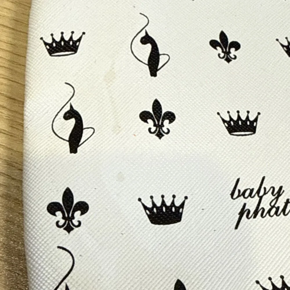 Baby Phat Monogram Cat Logo Zipper Pouch Makeup Cosmetic Bag Y2K Retro Classic